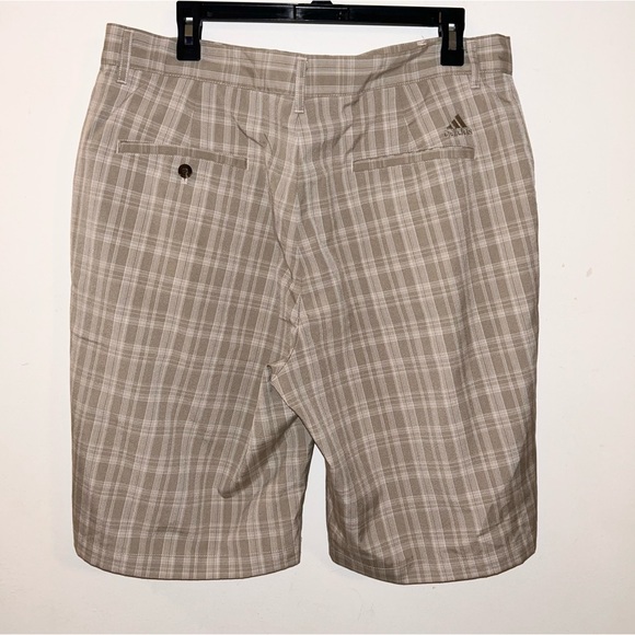adidas Other - Adidas Plaid Chino Golf Shorts Men’s Size 34 Tan Pockets Casual Lightweight